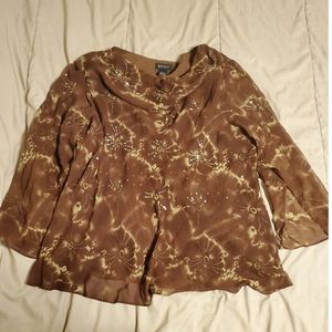 Lane Bryant Beaded Silk Blouse